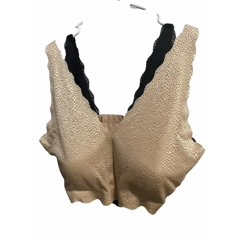 Sophie B Bralette Bundle Women's XL Black Tan Light Padded 2 Bras Undergarments